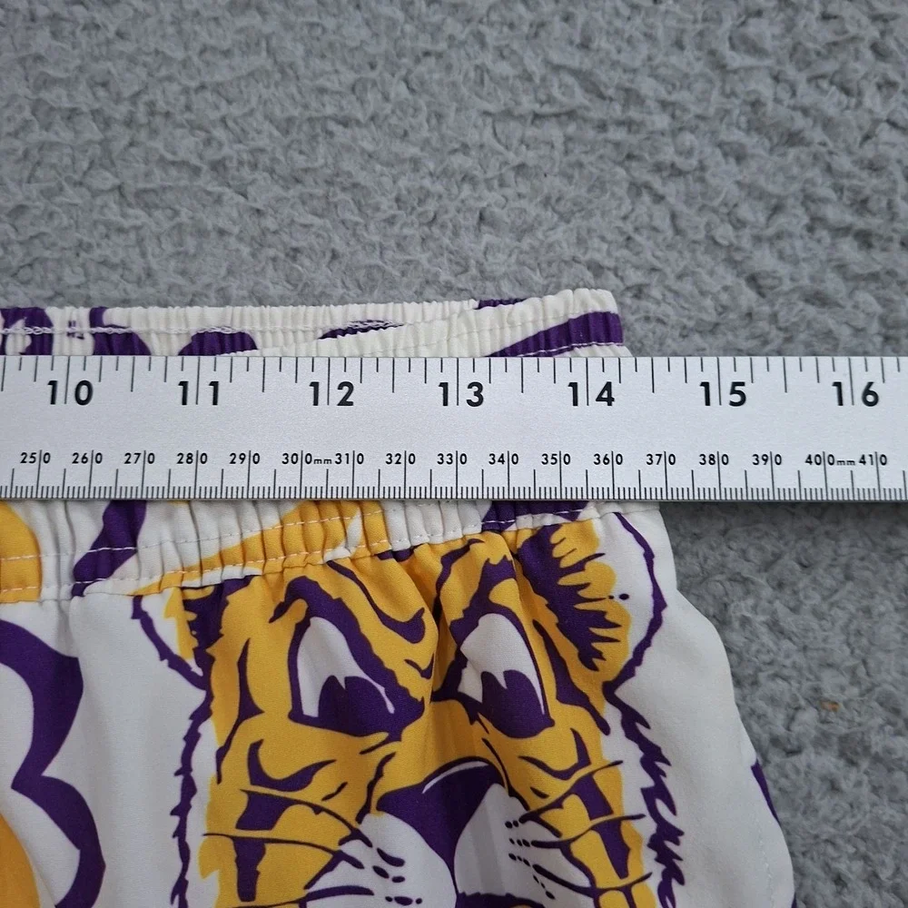 Wes and Willy LSU Tigers Board Shorts L Logo Floral Swim Trunks Vacation Travel‎